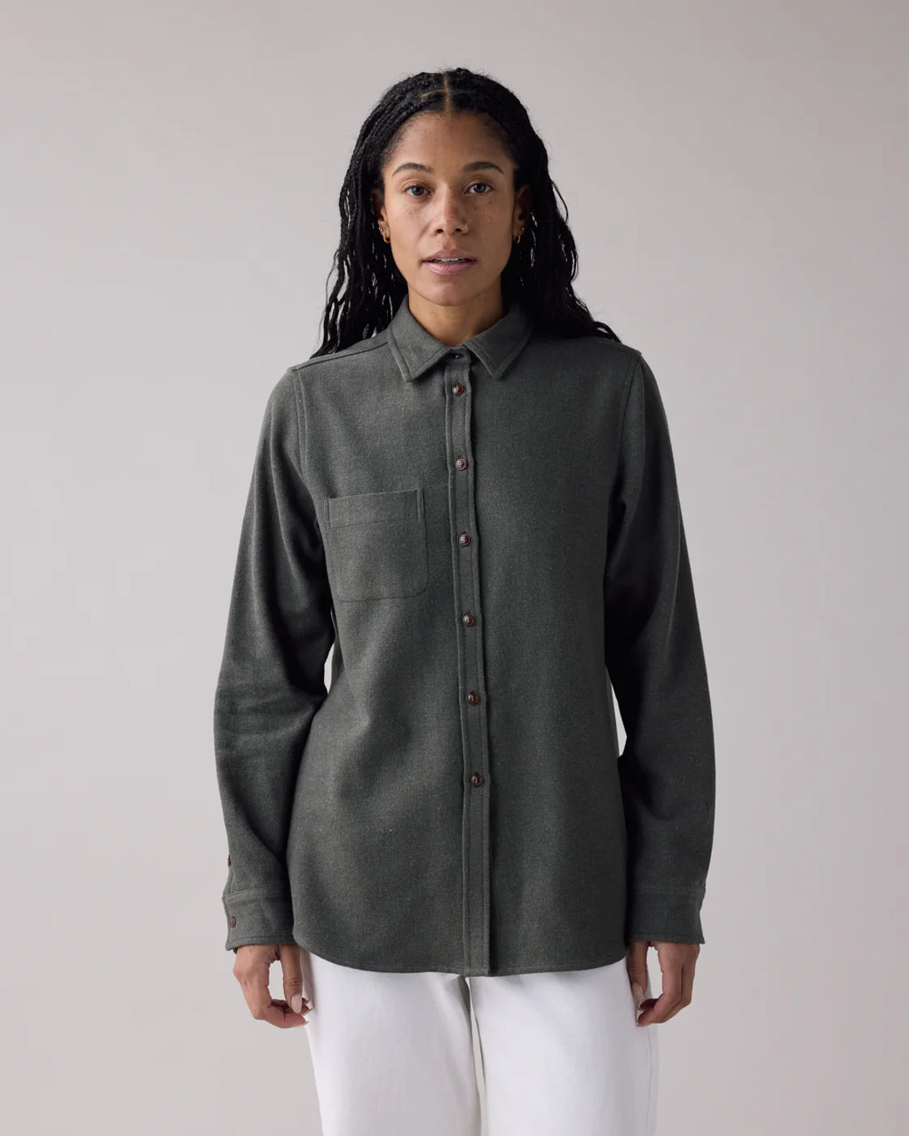 The Studio Shirt - Women's: Olivewood, SCOUT Logo