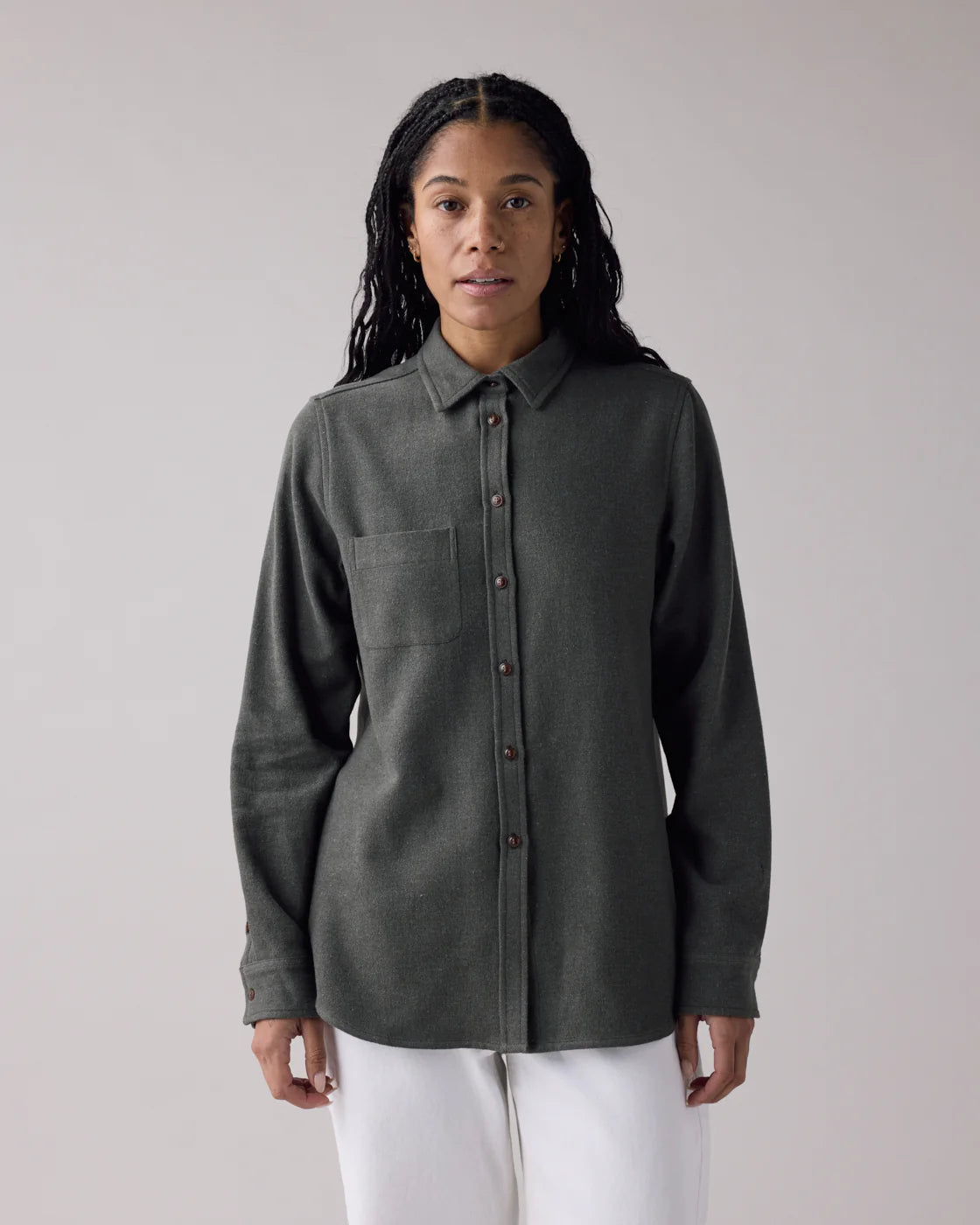 The Studio Shirt - Women's: Olivewood, SCOUT Logo