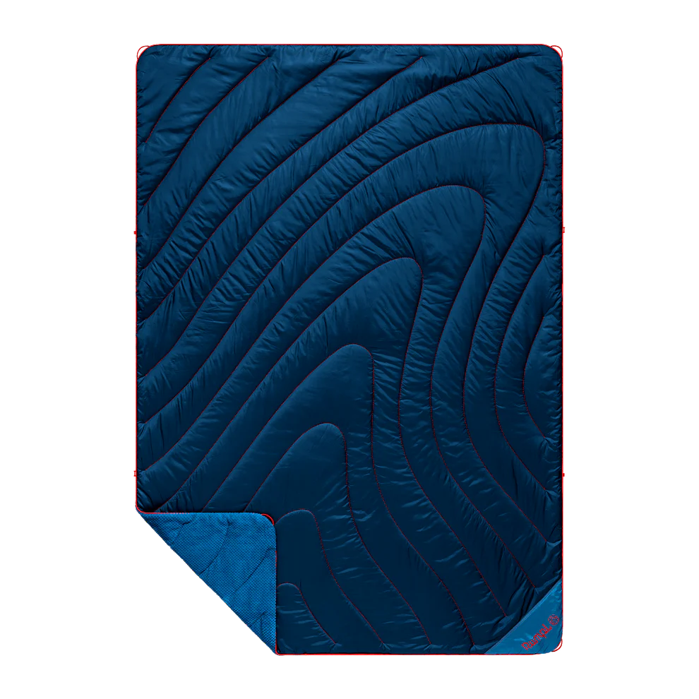 Fleece Puffy Blanket (single) - Deepwater Blue