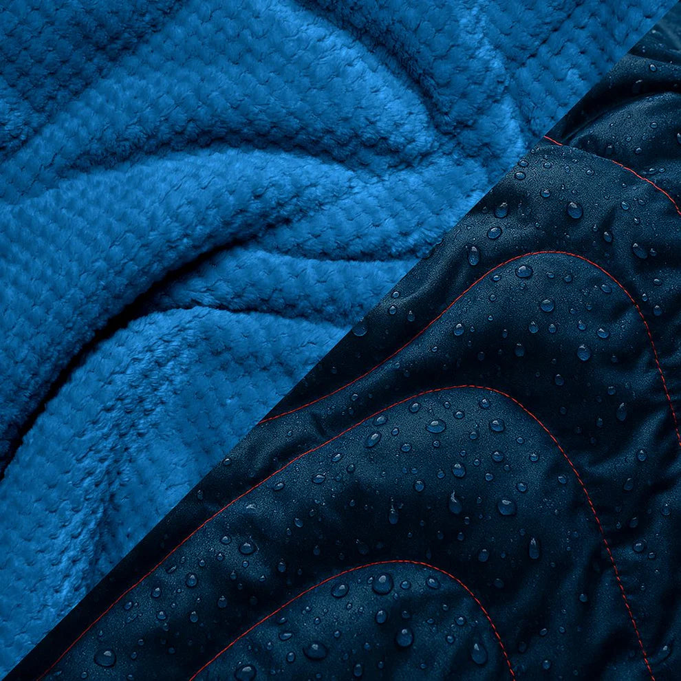 Fleece Puffy Blanket (single) - Deepwater Blue