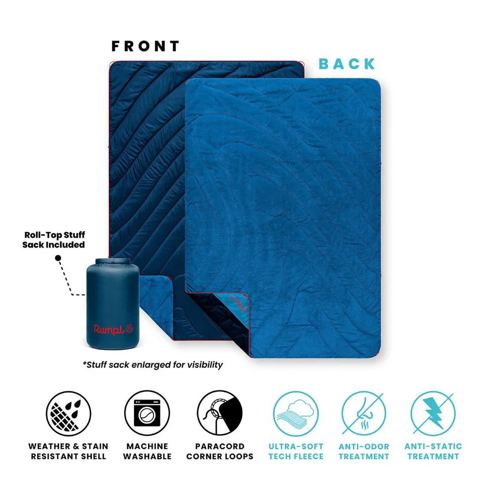 Fleece Puffy Blanket (single) - Deepwater Blue